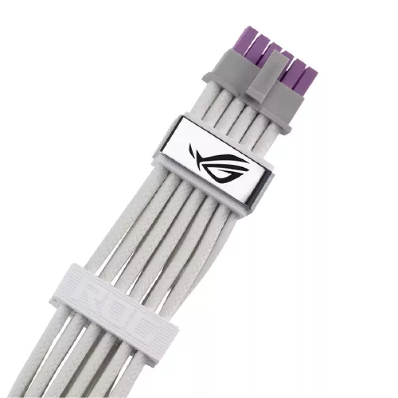 ASUS ROG EQUALIZER White Edition napájací kábel ku GPU - 16-polohový 12VHPWR na 3x8-polohový PCIe - 700mm biely
