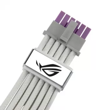 ASUS ROG EQUALIZER White Edition napájací kábel ku GPU - 16-polohový 12VHPWR na 3x8-polohový PCIe - 700mm biely
