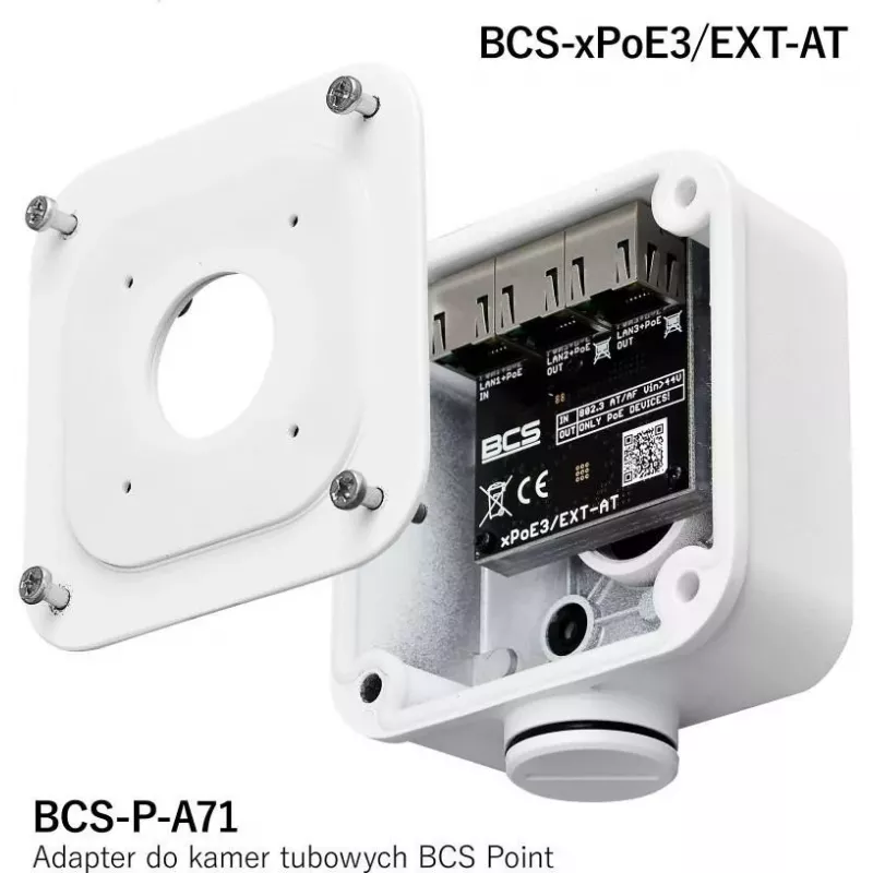 BCS BCS-xPoE3/EXT-AT 3-port PoE+ switch, 2x PoE+ 30W, 1x uplink, 250m EXTEND, kovový