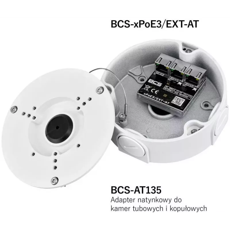BCS BCS-xPoE3/EXT-AT 3-port PoE+ switch, 2x PoE+ 30W, 1x uplink, 250m EXTEND, kovový