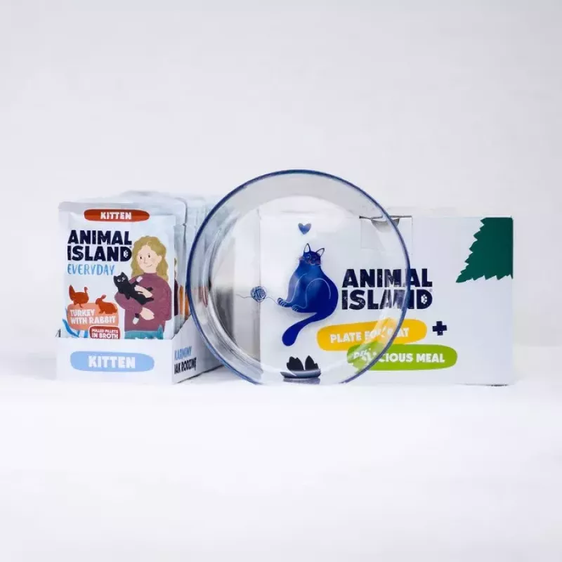 ANIMAL ISLAND Kitten morčacie a králik 12x85g s bonusovou miskou