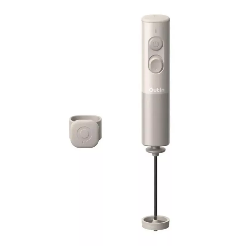 OutIn LattoGo OTMF-LG-01-SS ručný napeňovač mlieka, strieborný