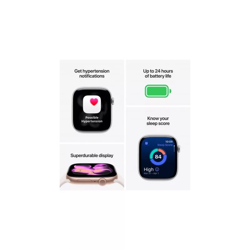 Apple Watch Series 11 GPS 42mm puzdro z hliníka Rose Gold s remienkom Sport Light Blush S/M, MEU04ET/A