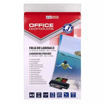 PBS OFFICE PRODUCTS laminovacia fólia A3 2x100 mikrónov lesklá 100 listov transparentná