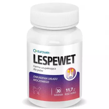EUROWET Lespewet - veterinárny doplnok stravy pre psov - podpora obličiek - 30 tabliet