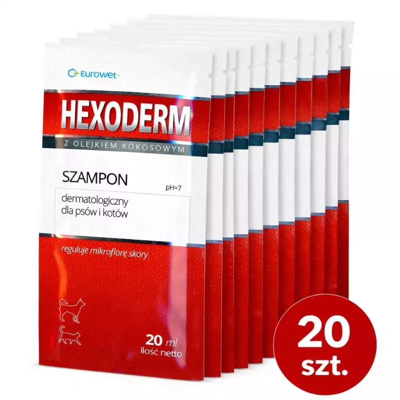 EWE EUROWET Hexoderm medicinálny šampón pre psov a mačky - 20 x 20 ml vrecúška