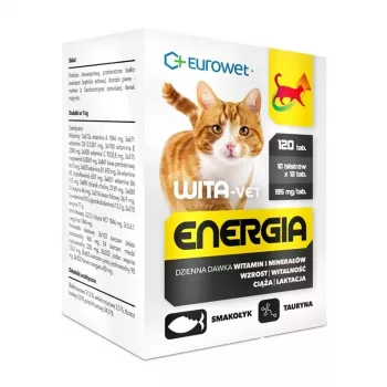 EWE EUROWET Wita-Vet Energia multivitamínový a minerálny doplnok pre mačky - 120 tabliet