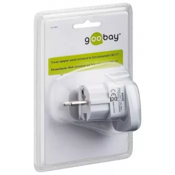 Cestovný adaptér Goobay Svet - Európa, biely (94026)
