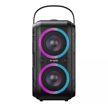 W-KING T9-2 Bluetooth reproduktor 100W RMS prenosný párty reproduktor s RGB svetlami, IPX6, TWS, karaoke, powerbanka, čierny