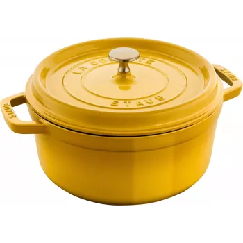 Staub La Cocotte 24 cm okrúhly hrniec na dusenie, citrónovo žltá, liatina (1011669)
