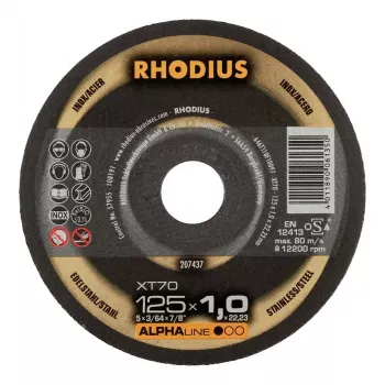 RHODIUS XT70 rezný kotúč 125x1,0x22,23 mm