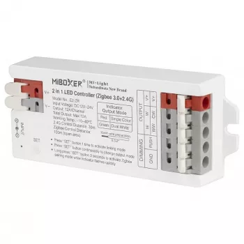 Miboxer LED ovládač 2in1 Single Color/Dual White (CCT) Zigbee 3.0/2.4GHz RF (E2-ZR)