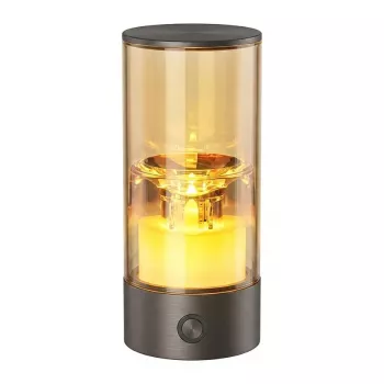 SYNERGY21 LED čajová sviečka batéria Outdoor IPX5 dotykový spínač stmievateľná oceľovo-sivá