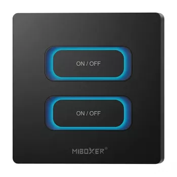 MIBOXER ESZ2B 2-kanálový smart nástenný vypínač s pohybovým senzorom, Zigbee 3.0 + 2,4 GHz, stmievač, biela