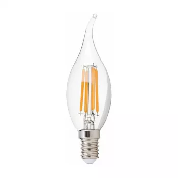 SYNERGY21 LED Retrofit E14 sviečka číra zahnutá špička 4,5W teplá biela stmievateľná