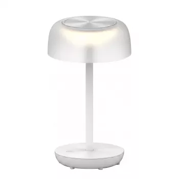 SYNERGY21 LED stolová lampa SOLAR/batéria, Outdoor IP54, dotykový stmievač, transparentná biela