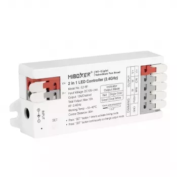 MIBOXER LED ovládač séria E 2in1 jednofarebný / dvojitá biela (CCT) 2,4GHz RF E2-RF
