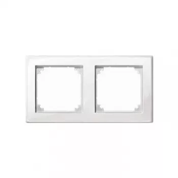 MERTEN rám zásuvky 2-násobný biely 15,2 x 8,1 cm