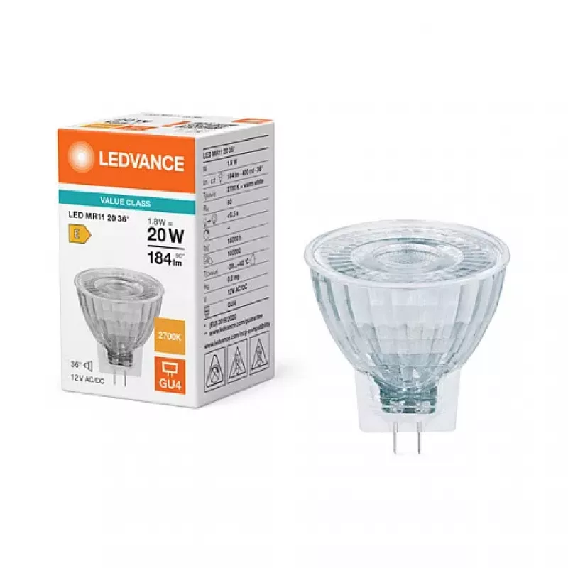 OSRAM LED MR11 P 1,8W 827 GU4 36° 120lm Teplá biela reflektorová žiarovka