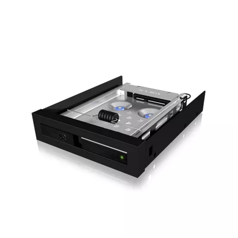 ICY BOX IB-2217ASTS Mobilný rám na ukladanie - 2,5 palca (6,4 cm) na 3,5 palca (8,9 cm) - čierny