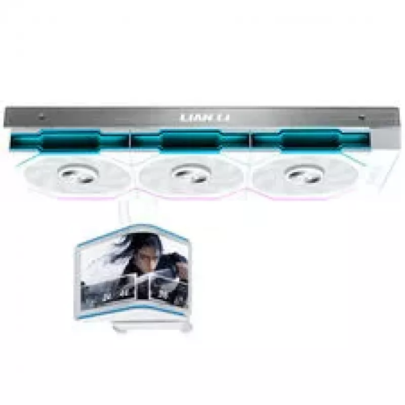 Lian Li HydroShift II OLED Curved 360 UNI FAN TL AIO kvapalinový CPU chladič, 360mm radiátor, OLED displej, TL-FLEX ventilátory - biela