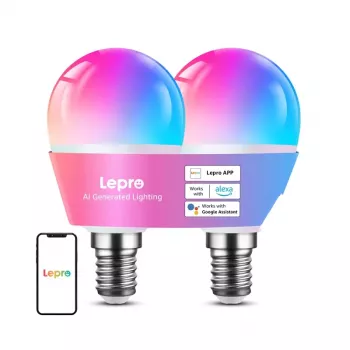 LEPRO BP1-2 E14 LED lampa s Bluetooth a Wi-Fi, 470 lm, balenie 2 ks