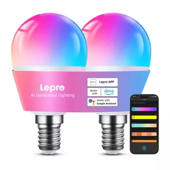 LEPRO BP1-2 E14 LED lampa s Bluetooth a Wi-Fi, 470 lm, balenie 2 ks