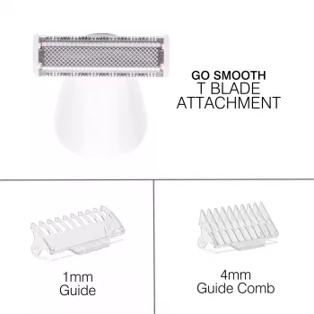 Rio SHTR-EU/1.3 Go Smooth 4-in-1 dámsky holiaci strojček a zastrihávač bikín, biela