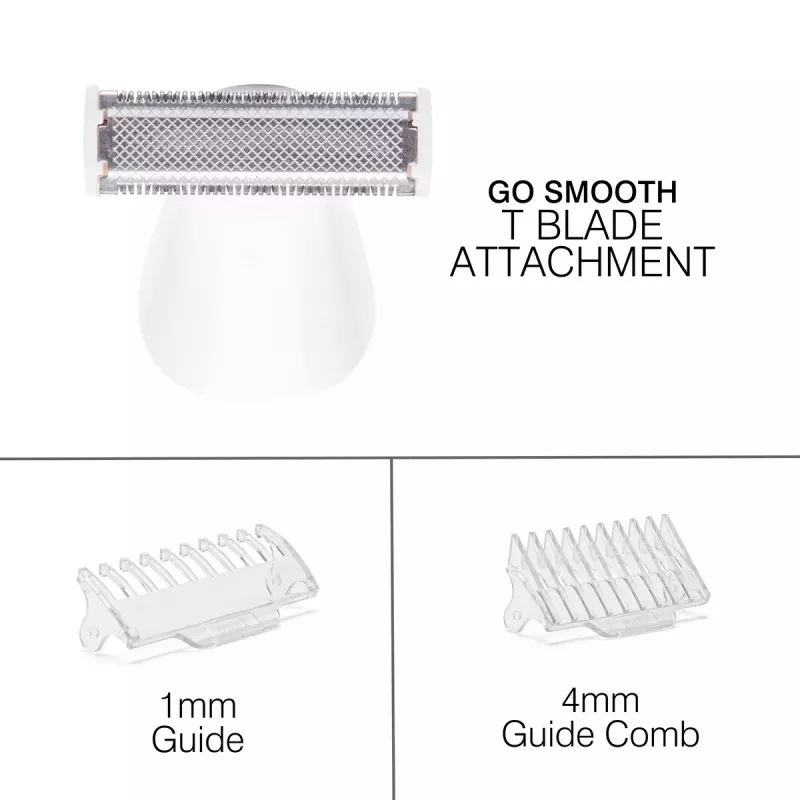 Rio SHTR-EU/1.3 Go Smooth 4-in-1 dámsky holiaci strojček a zastrihávač bikín, biela