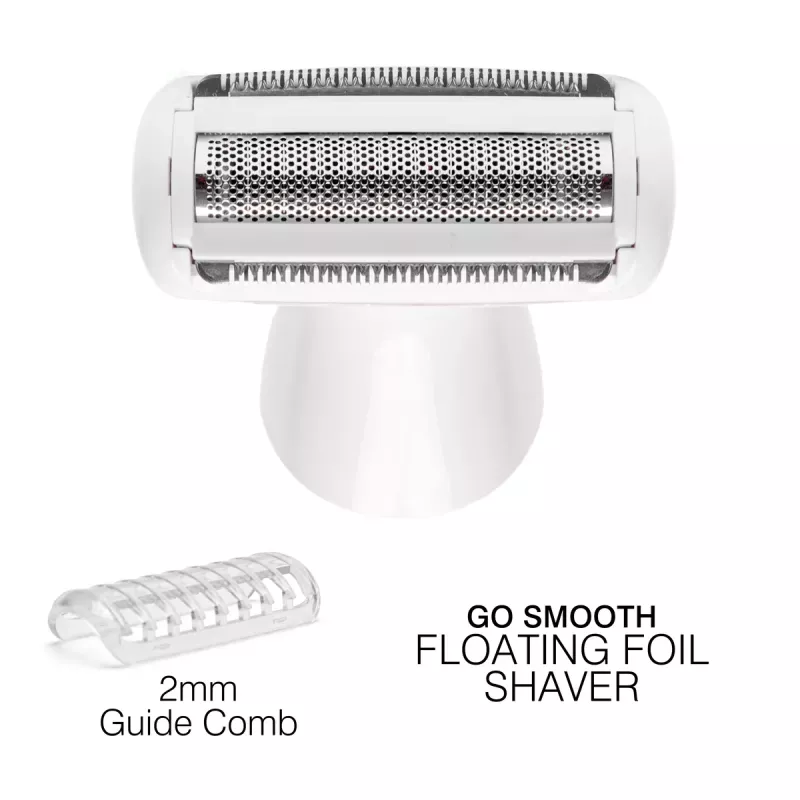 Rio SHTR-EU/1.3 Go Smooth 4-in-1 dámsky holiaci strojček a zastrihávač bikín, biela