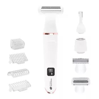 Rio SHTR-EU/1.3 Go Smooth 4-in-1 dámsky holiaci strojček a zastrihávač bikín, biela