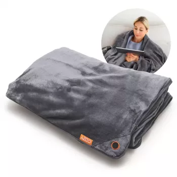 Bodi-Tek BT-BLHT-EU/1.0 COZY Snuggle Blanket vyhrievaná deka 130 x 160 cm, sivá