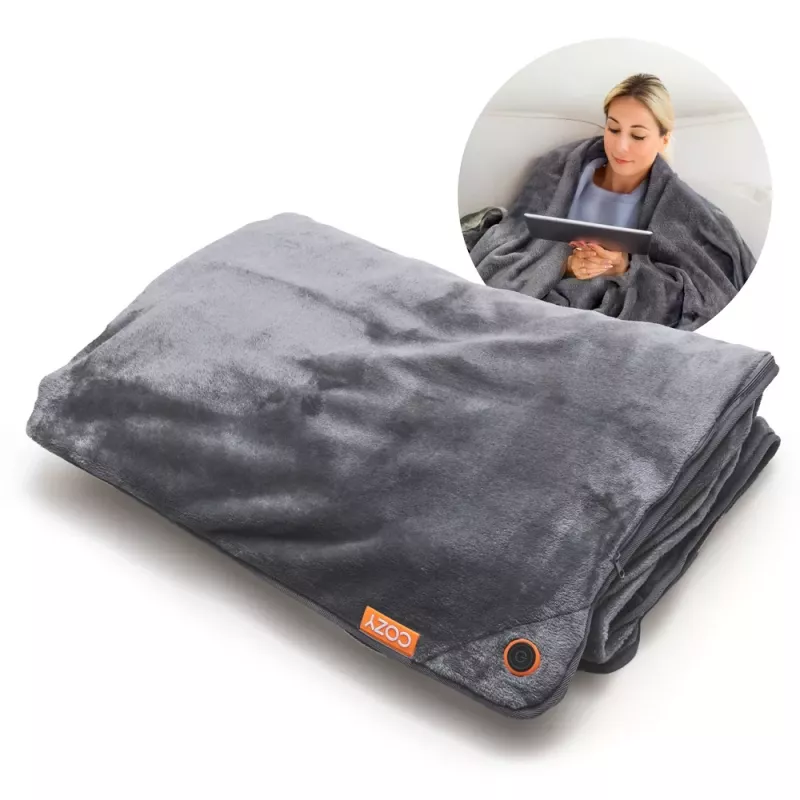 Bodi-Tek BT-BLHT-EU/1.0 COZY Snuggle Blanket vyhrievaná deka 130 x 160 cm, sivá