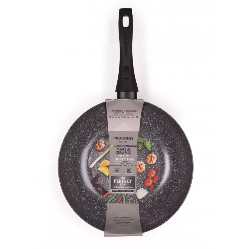 Progress BW12915EU7 Marble Ceramic 28cm wok panvica s pokrievkou