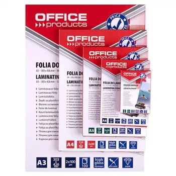 PBS CONNECT OFFICE PRODUCTS laminovacia fólia A4 2x80 mikrónov lesklá 100 listov transparentná