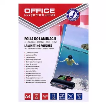 PBS CONNECT OFFICE PRODUCTS laminovacia fólia A4 2x80 mikrónov lesklá 100 listov transparentná