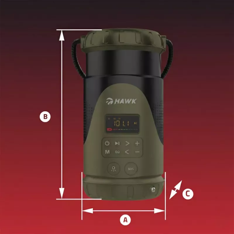 Hawk HWRDI430GN rádio solárne s dynamom a baterkou