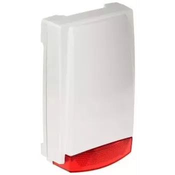 INNE MR-300R/24V vonkajší opticko-akustický signalizátor 24V DC 120dB červená LED biele puzdro
