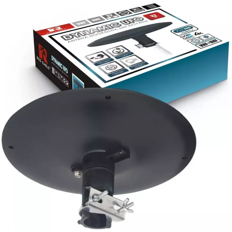 OPTICUM RED Opticum DVB-T Dynamic UFO-360 čierna aktívna vonkajšia všesmerová anténa