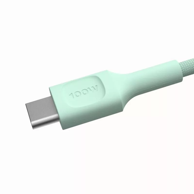 Green Cell PowerStream USB-C na USB-C kábel 100W mint zelený 0,3m