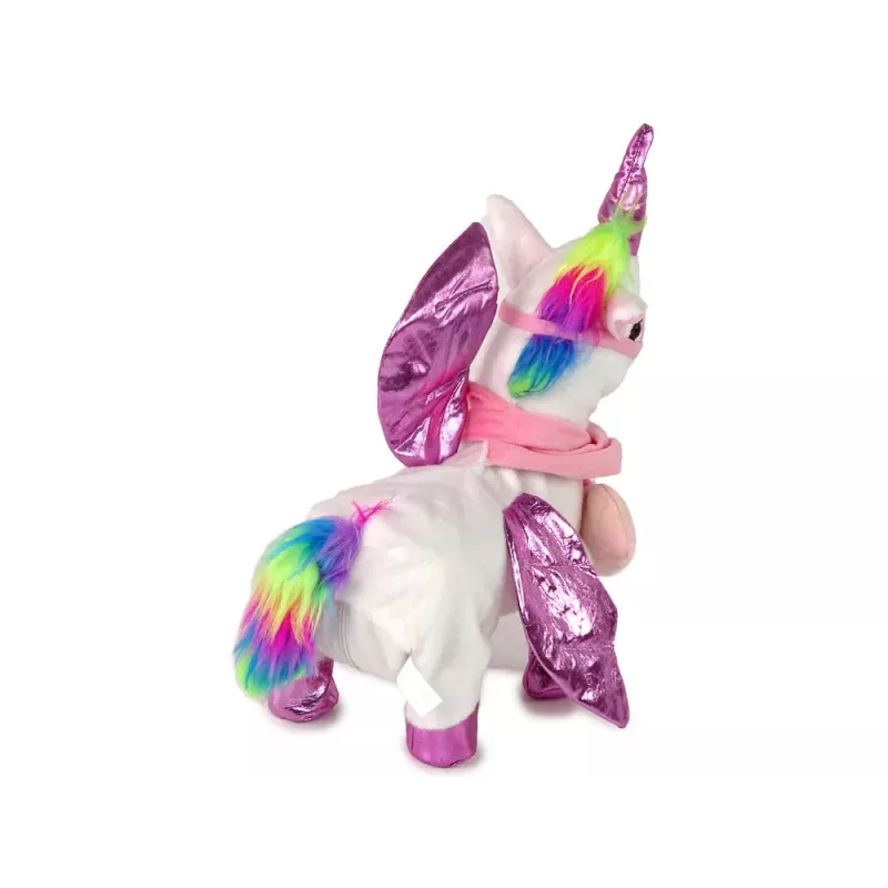 LEAN TOYS interaktívny jednorožec maskot kôň biely ružové krídla