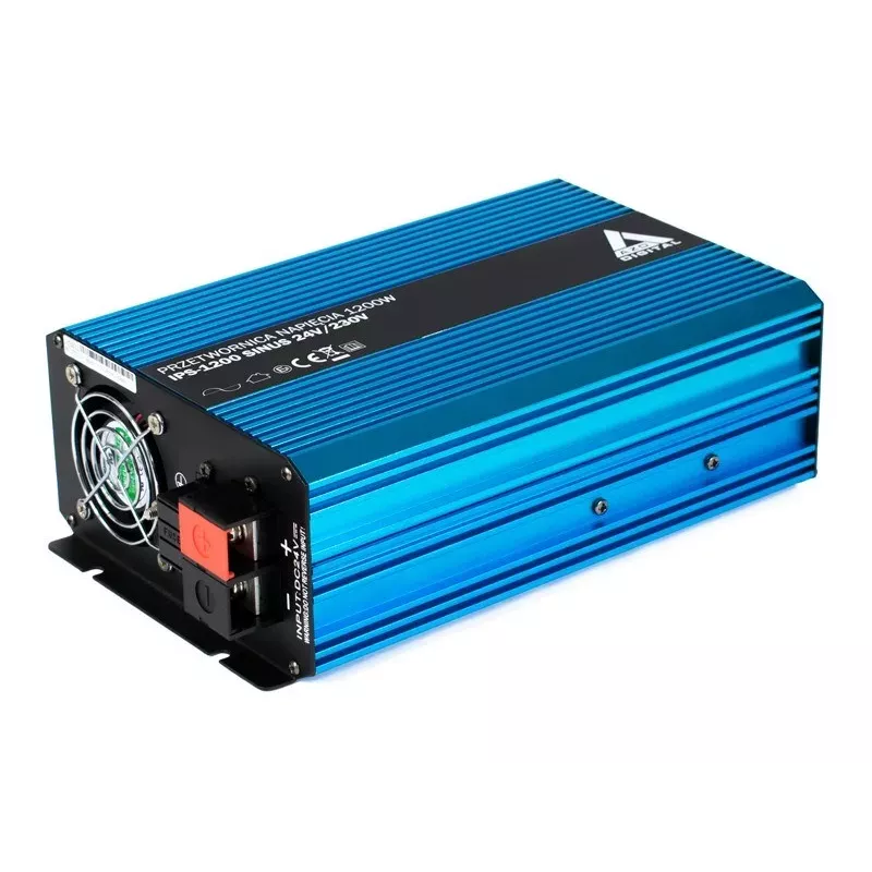 AZO Digital 24 VDC / 230 VAC menič SINUS IPS-1200S 1200W invertor s čistou sínusovou vlnou
