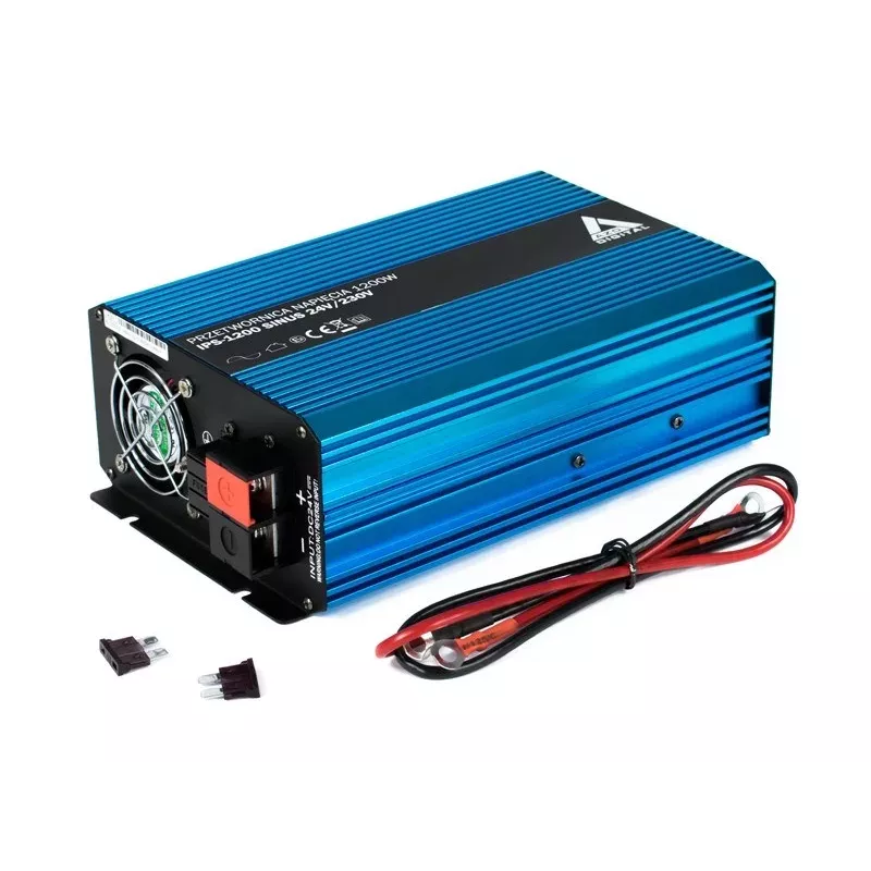AZO Digital 24 VDC / 230 VAC menič SINUS IPS-1200S 1200W invertor s čistou sínusovou vlnou