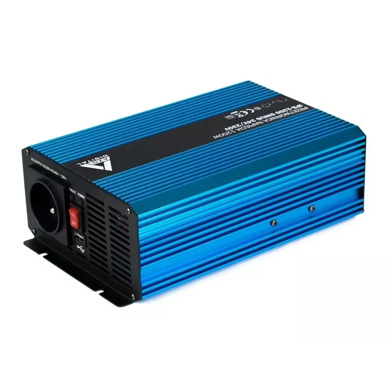 AZO Digital 24 VDC / 230 VAC menič SINUS IPS-1200S 1200W invertor s čistou sínusovou vlnou