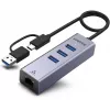 UNITEK USB-C hub 4-in-1 Ethernet 3 x USB-A 5 Gbps s USB-A adaptérom