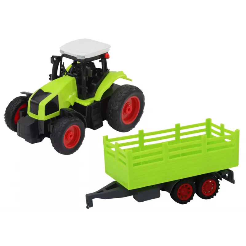 LEAN TOYS diaľkovo ovládaný RC traktor s prívesom 1:16 zelený