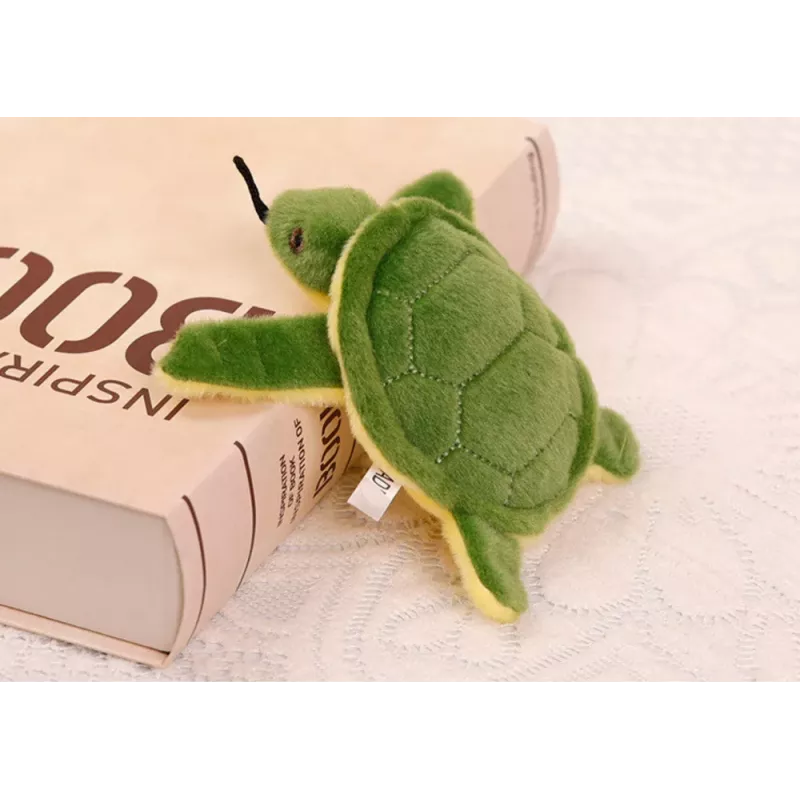 LEAN TOYS Kľúčenka plyšová maskot korytnačka s pískadlom zelená 15 cm