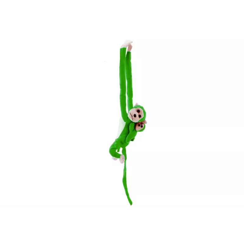 LEAN TOYS Plyšová maskot opica s bábätkom, zelená 90 cm