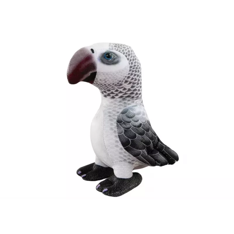 LEAN TOYS Plyšová maskot siva papagáj 20 cm