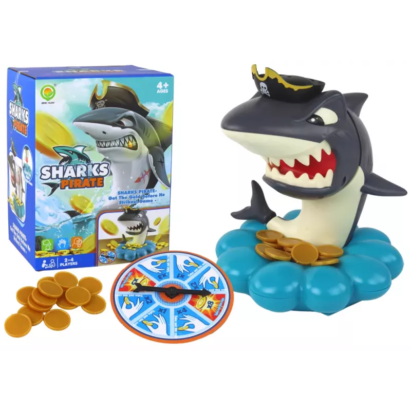 LEAN TOYS Arkádová hra žralok pirát vybuchujúce mince koleso na kreslenie
